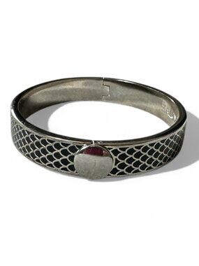 Halcyon Days Salamander Black/Silver Plated Hinged Bangle Bracelet  MSRP $240